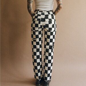 P&Co 304 Service Fatigue Pants - Black Checkerboard (Sz UK 8 - Short)(New)